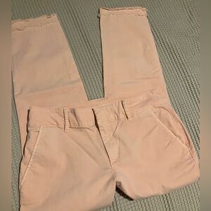 LOFT Soft Pink Cropped Pants, Size 6, Raw Hem